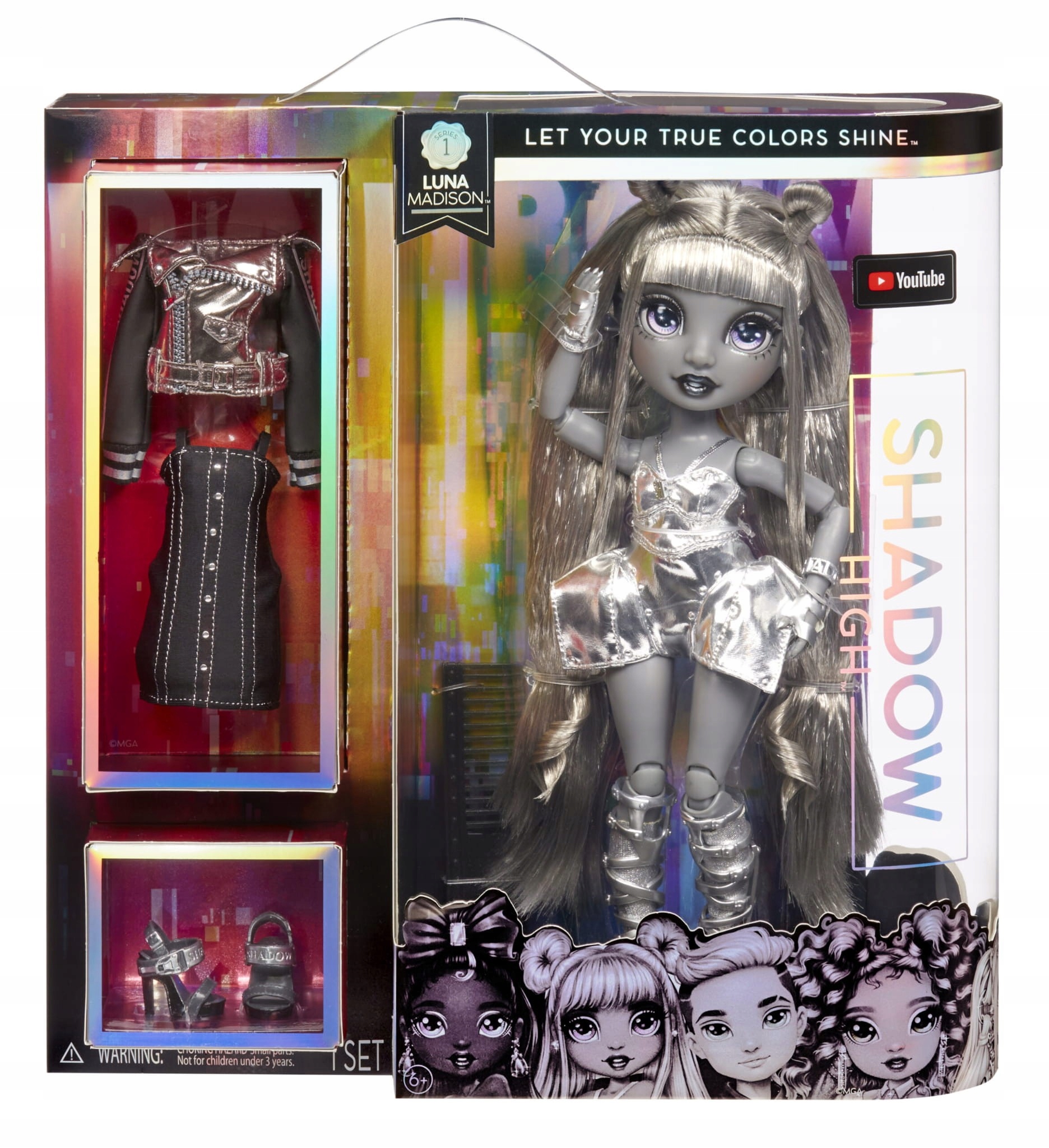 

Rainbow High Shadow Modna Lalka Luna Madison Szara