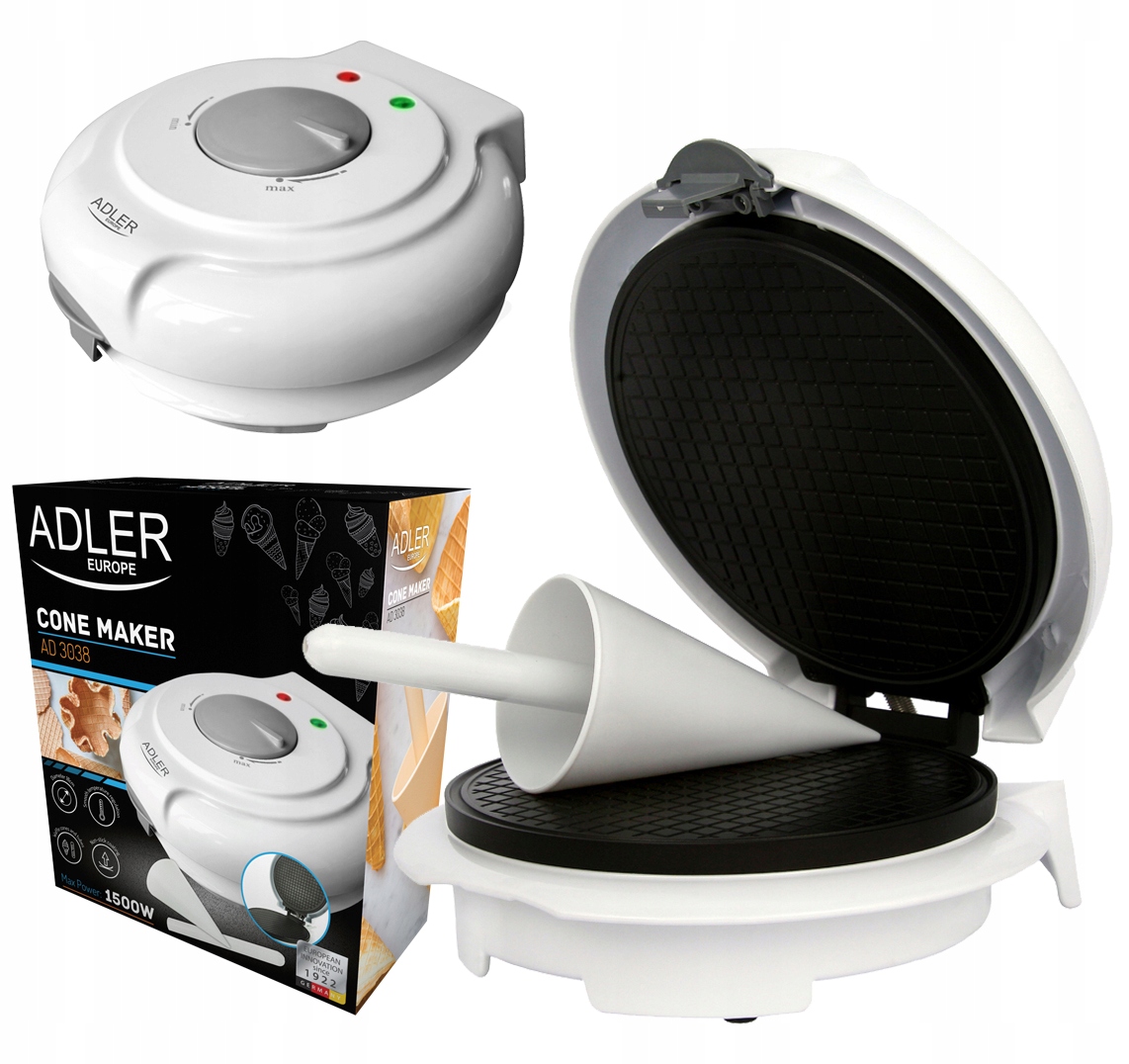 WAFLOWNICA WYPIEKACZ DO WAFLI ROŻKÓW RUREK 1500W