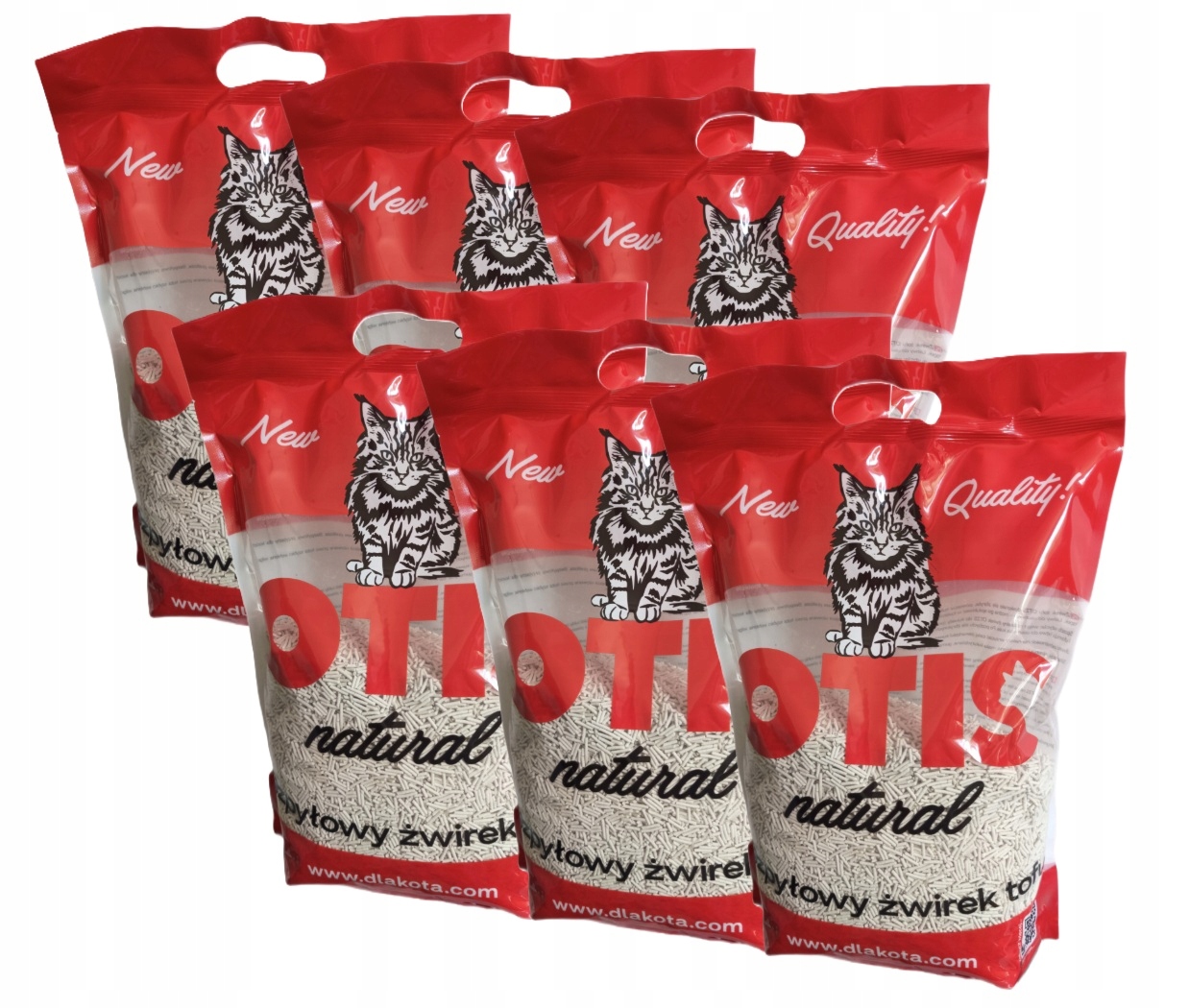 Otis Naturalny żwirek Tofu 6 X 6L Bezpyłowy Zbrylający