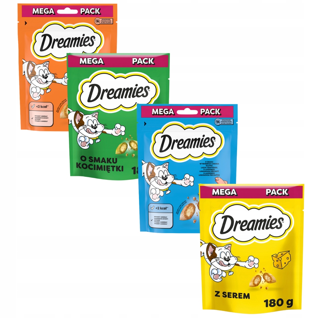 Dreamies Krmivo pro dospělé kočky a koťata mix chutí 180 g x 4 kusy