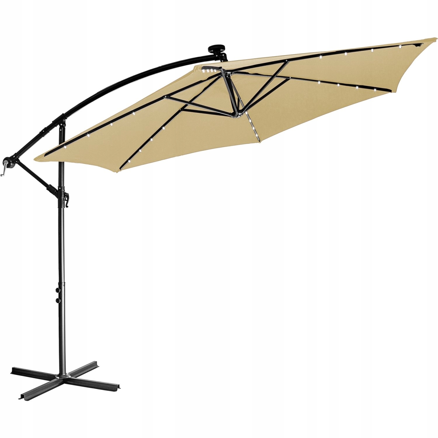 

Parasol Ogrodowy Na Wysięgniku Beżowy 3M Led Taras