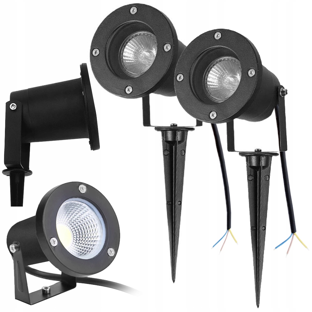 

2x Zestaw Lampa Ogrodowa Reflektor Okrągła Wbijana