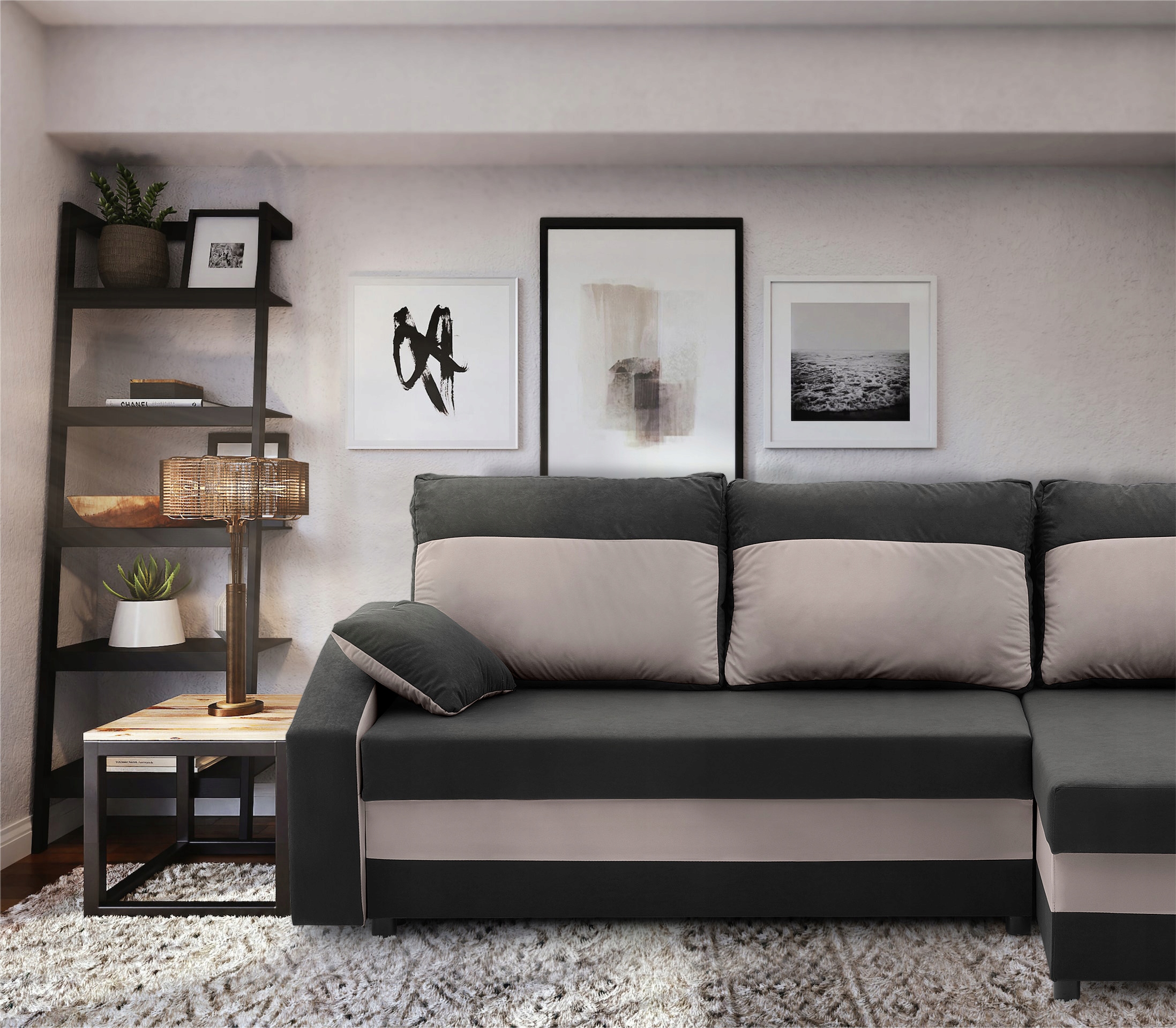 Narożnik HEWLET funkcja SPANIA BRĄZ+CAPPUCCINO Marka Adams Group