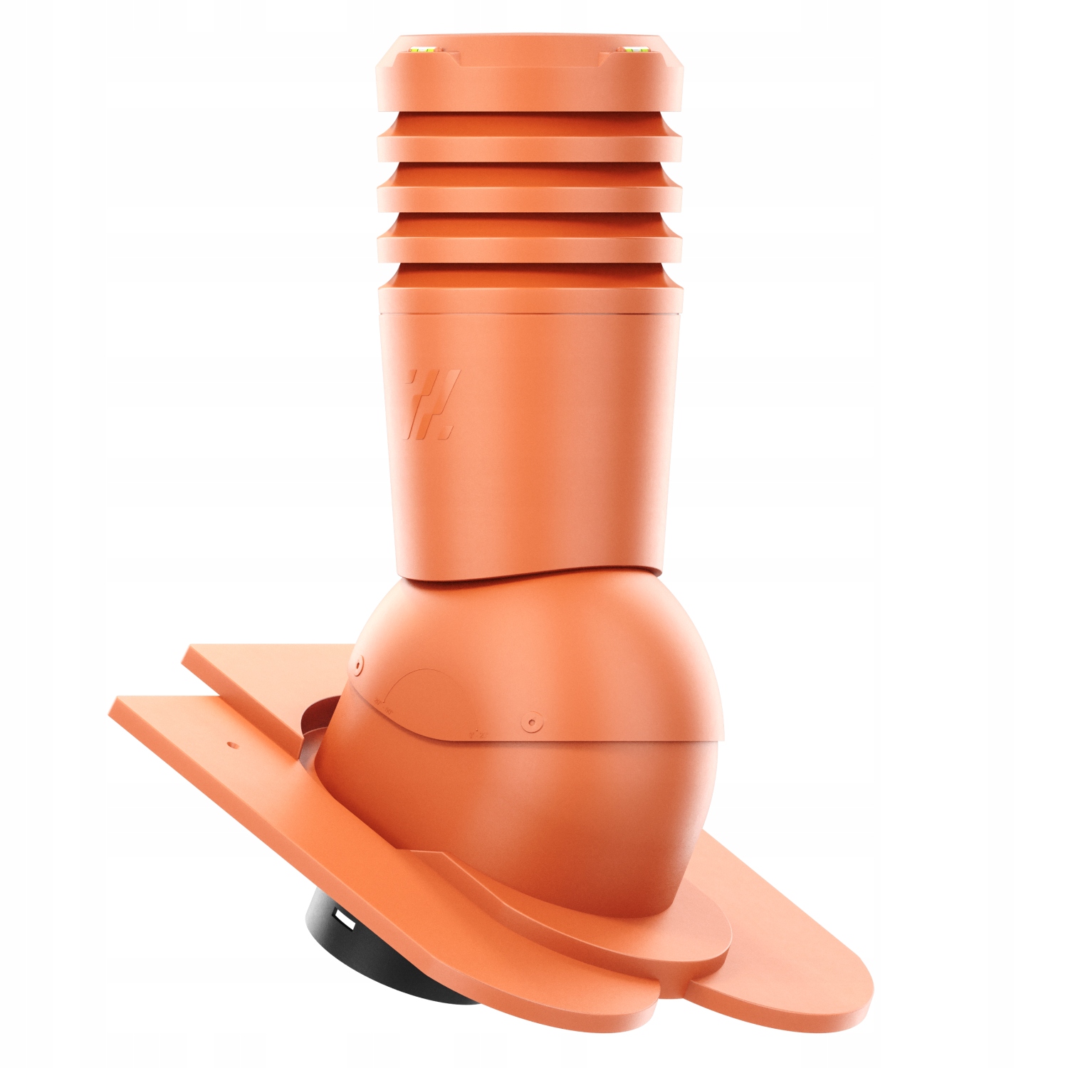 ECO125 Větrací komín hladká taška s krajkou, cihlová červená