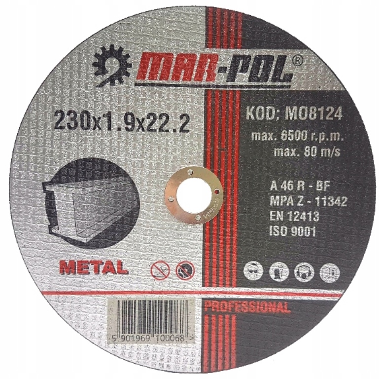 

Tarcza cięcia metalu stali Marpol 230x1,9x22,2