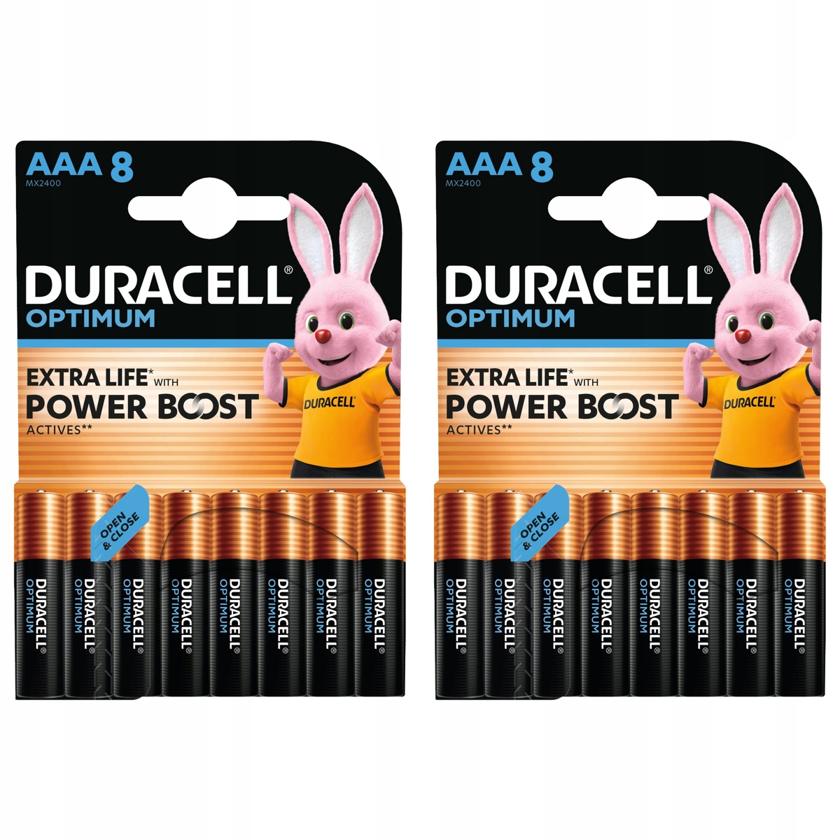 2× Baterie Alkaliczne Duracell Optimum AAA LR3 8szt