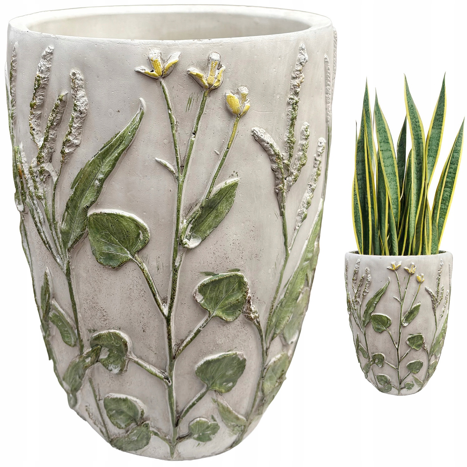 Květináč Betonový Vysoký 20 cm skandinávský obal na bonsaje a vřesy na terase