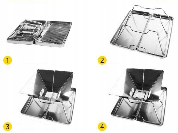 GRILL SKŁADANY PRZENOŚNY STAL NIERDZEWNA Materiał stal