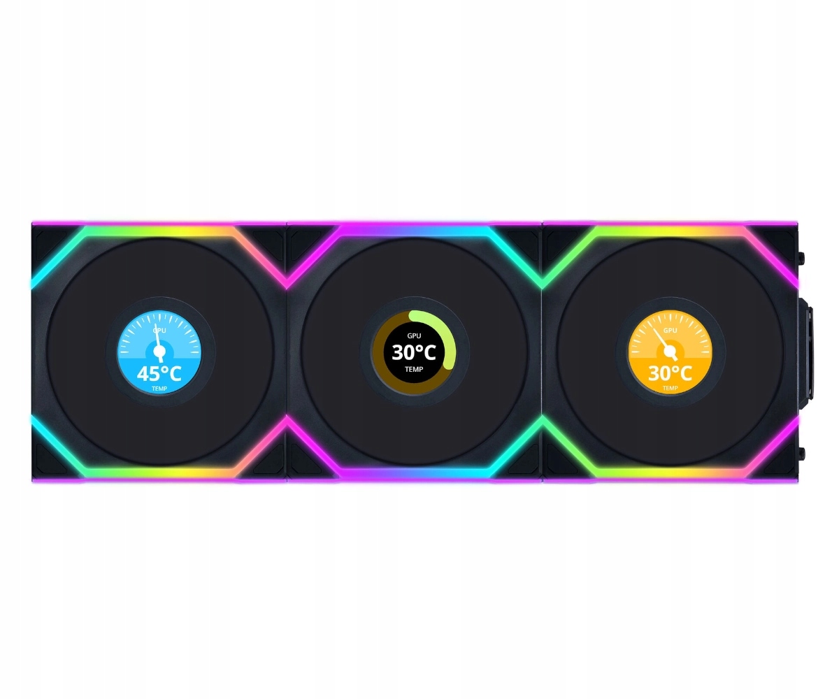 Zestaw Lian Li Uni Fan Sl Wireless LCD 120 Rgb Pwm Reverse Black 3x120mm