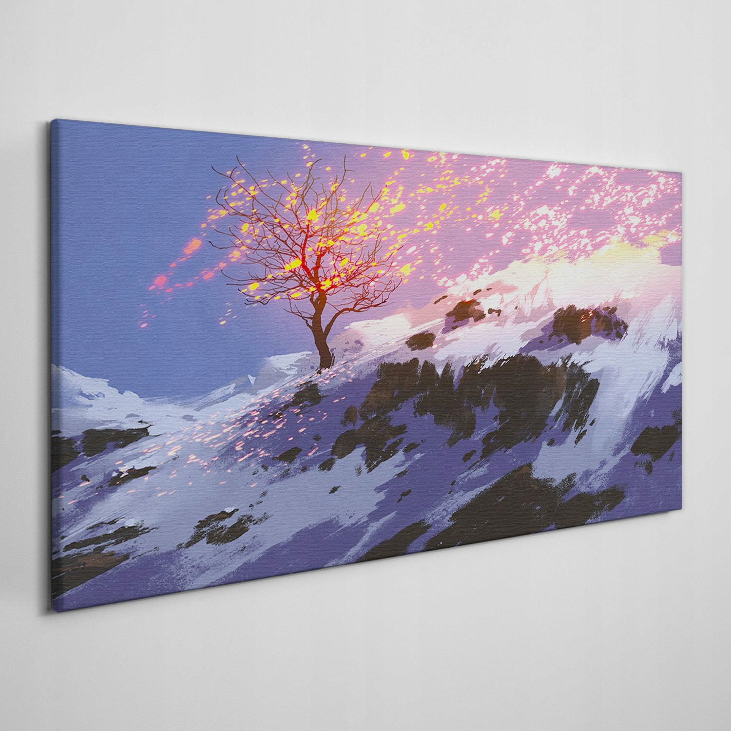 

Obraz na płótnie Góra drzewo zima śnieg 120x60 cm
