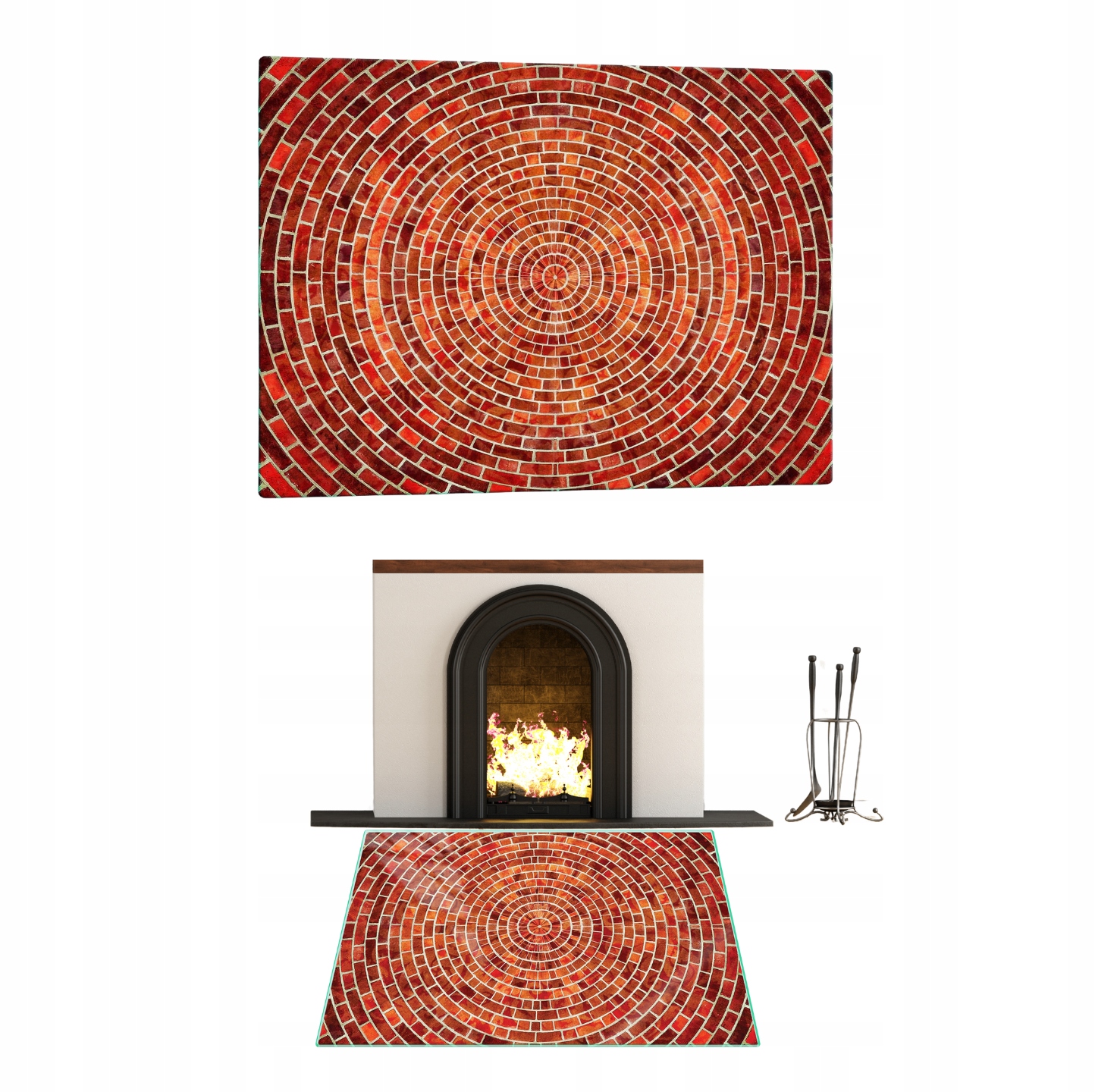 Sklo Sklo Pod Krb Tvrzená Podložka Rozměr 52x45 cm s Grafikou Cihla