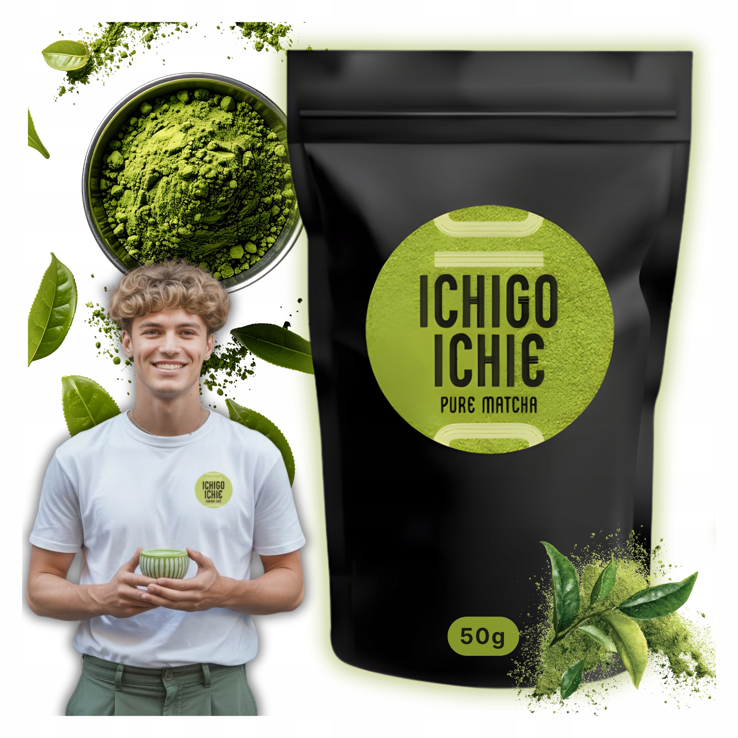 Matcha japonský Čaj Tradiční prémiový denní prášek Keto 50 g