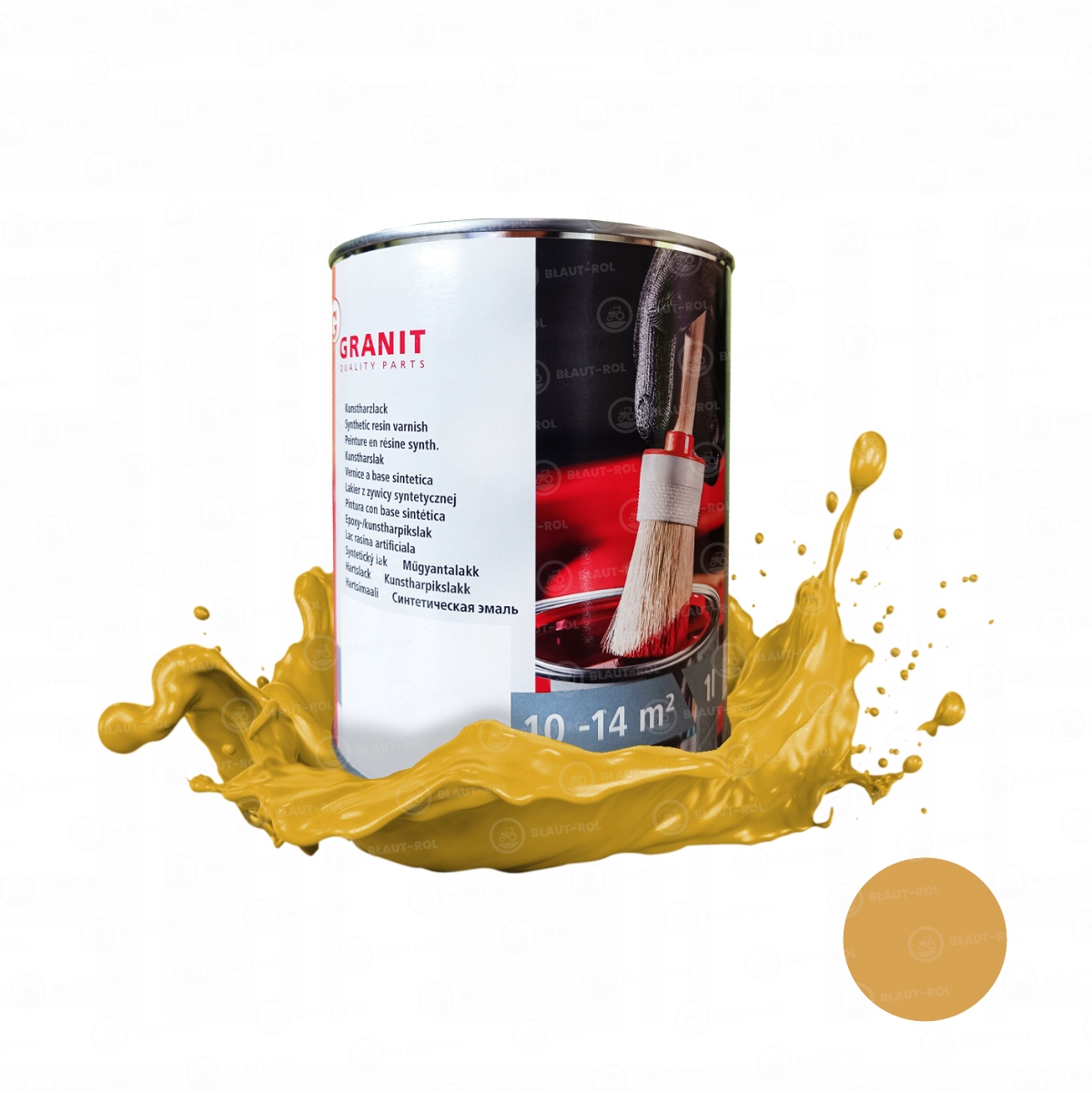 Farba lakier do metalu stali Żółta Żółty do maszyn New Holland 1L