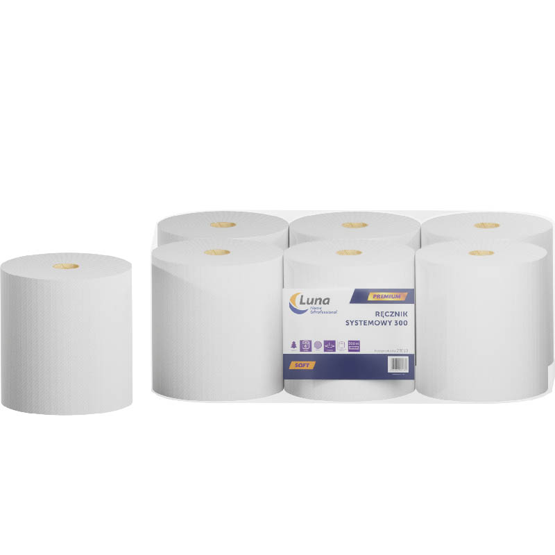 Papírový ručník pro centrální dávkování 300 m, 6 rolí pro systém M4 Reflex