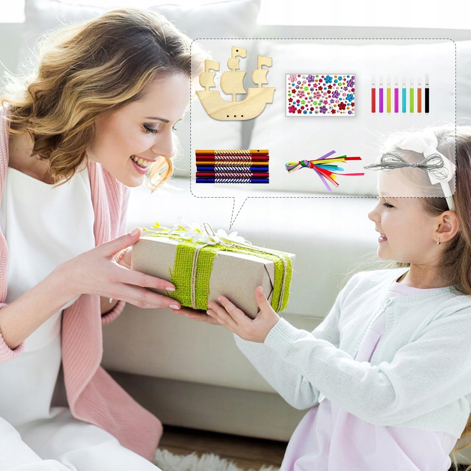 STATKI PIRACKIE DO MALOWANIA 10 szt. pisaki wstążki ZESTAW DO MALOWANIA Liczba elementów 64