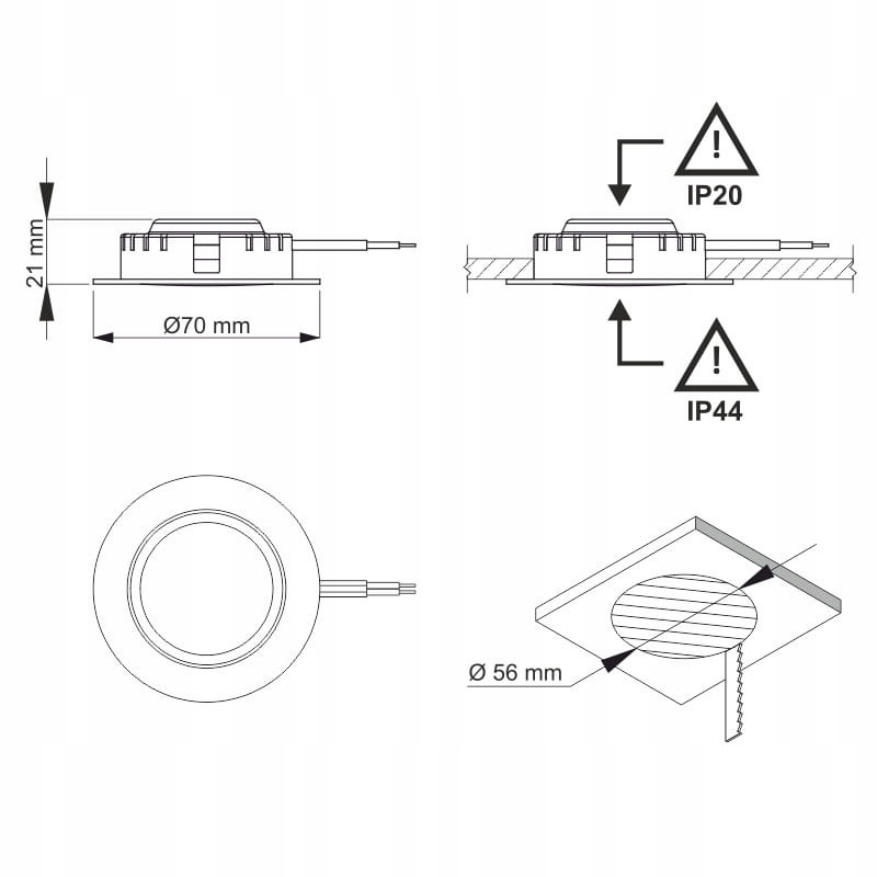 IVO LED Oprawa meblowa 3,5W 230V zimna stal Marka inna