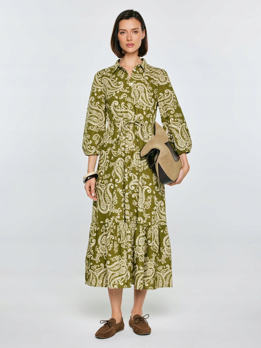 Big Star Šaty se vzorem paisley zelená Mazekin 301 M
