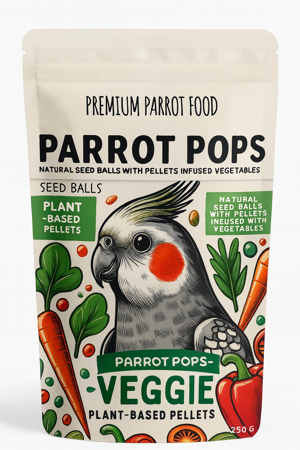 Parrot Pops Veggie Small Krmivo: zrno se zeleninou pro papoušky 250 g