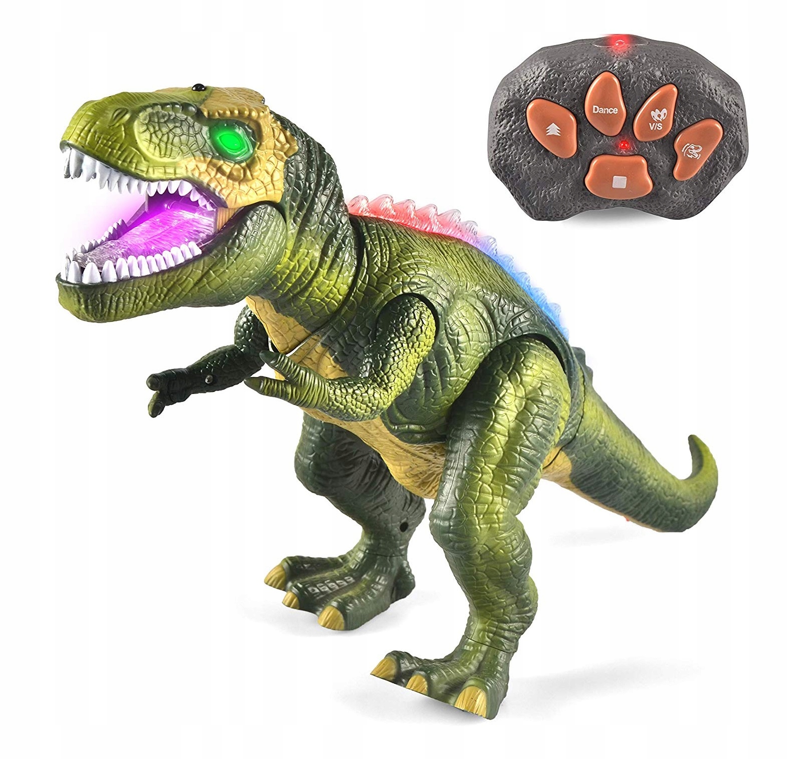 

Mega Wielki Dinozaur T-rex Chodzi Ryczy Świeci
