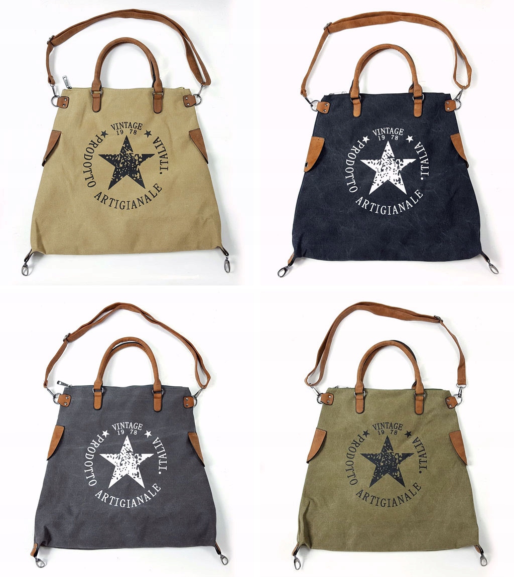 

Torebka Gwiazda Vintage Worek Shopper Bag Torba XL