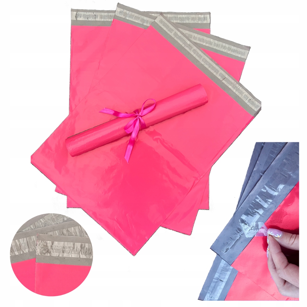 FOLIOPAKI KURIERSKIE RÓŻOWE A3 310x420 50szt Stan opakowania oryginalne