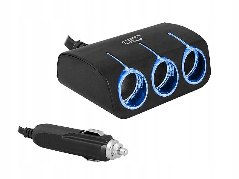 

Ltc Adapter Car Fire Led 3 gniazda + kabel, 120W