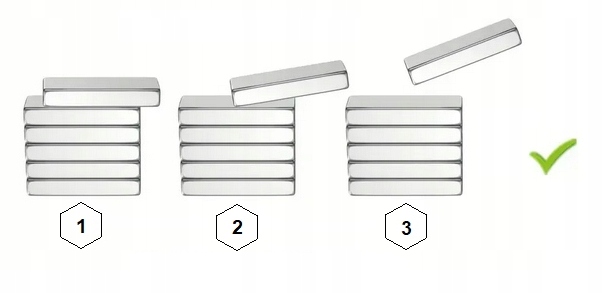 MOCNY MAGNES NEODYMOWY 15x5 mm Z OTWOREM 7,5/4,5 mm POD WKRĘT 4 SZTUKI Udźwig 4.7 kg