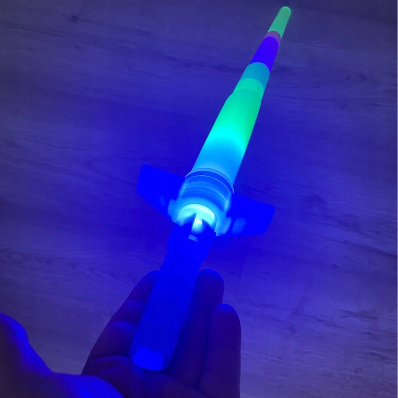 MIECZ ŚWIETLNY PARTY LED TELESKOPOWY DLA DZIECI SKŁADANY Z BATERIAMI - 3X Źródło światła LED