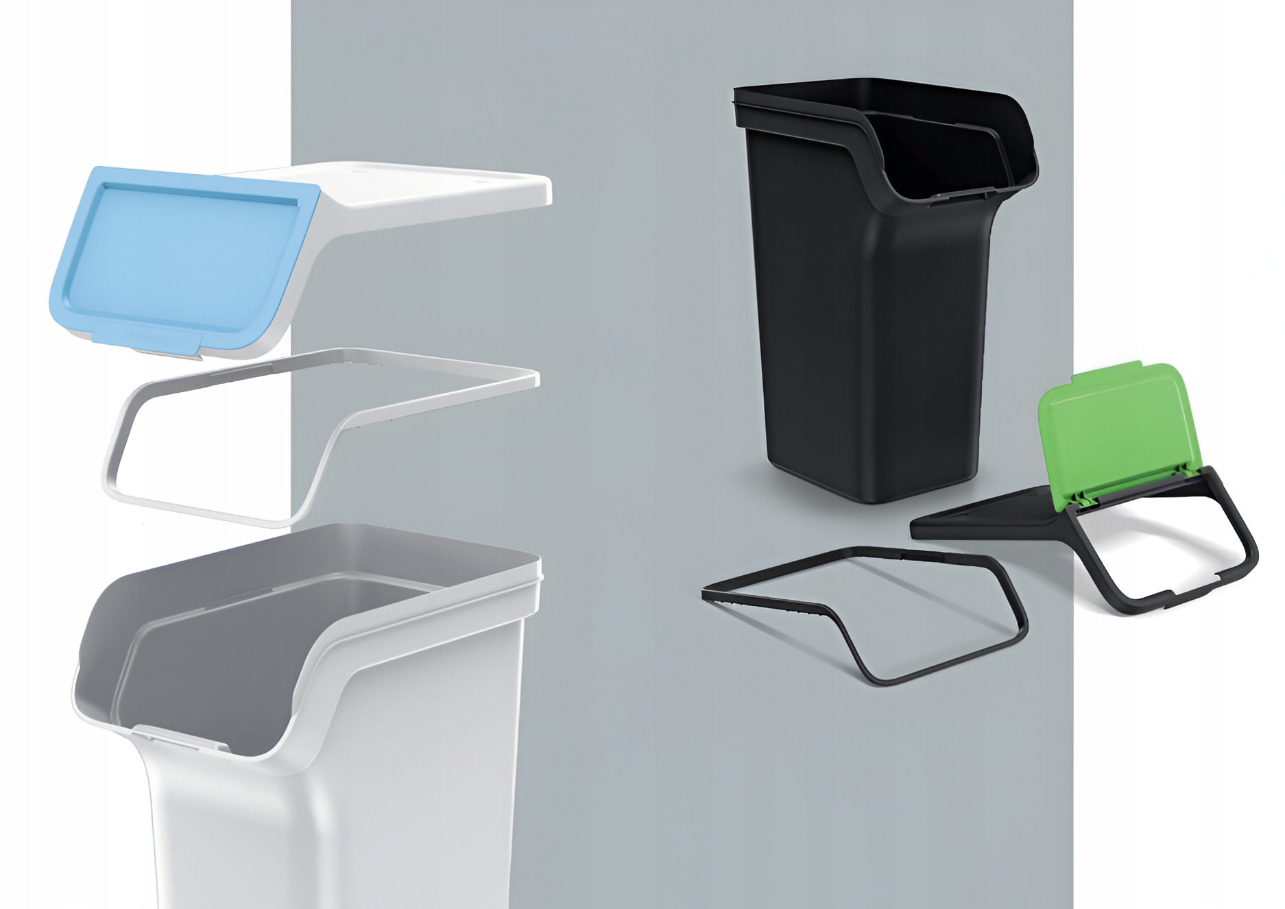 KOSZ NA ŚMIECI STACKBOX Q SEGREGACJA ZESTAW 4x25L Marka Prosperplast