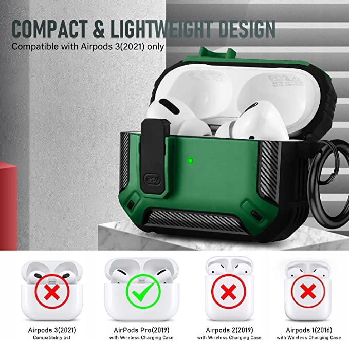 POKROWIEC ETUI AIRPODS PRO FUTERAŁ OCHRONNY Model ZIELONY