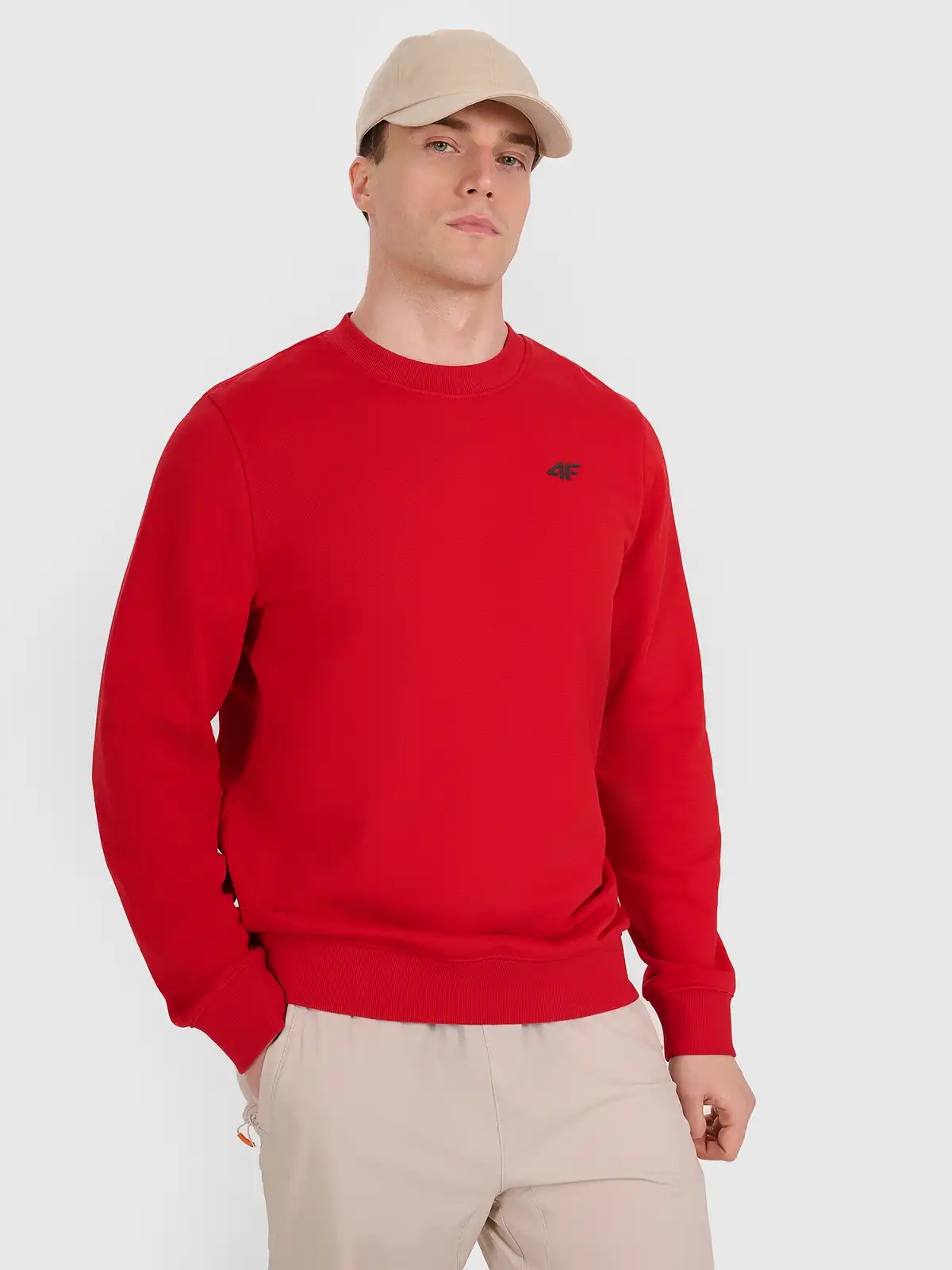 Mikina 4F Pánská Sportovní Bavlněná Bez Kapuce Je Pohodlná Pro Každodenní Nošení A Teplá