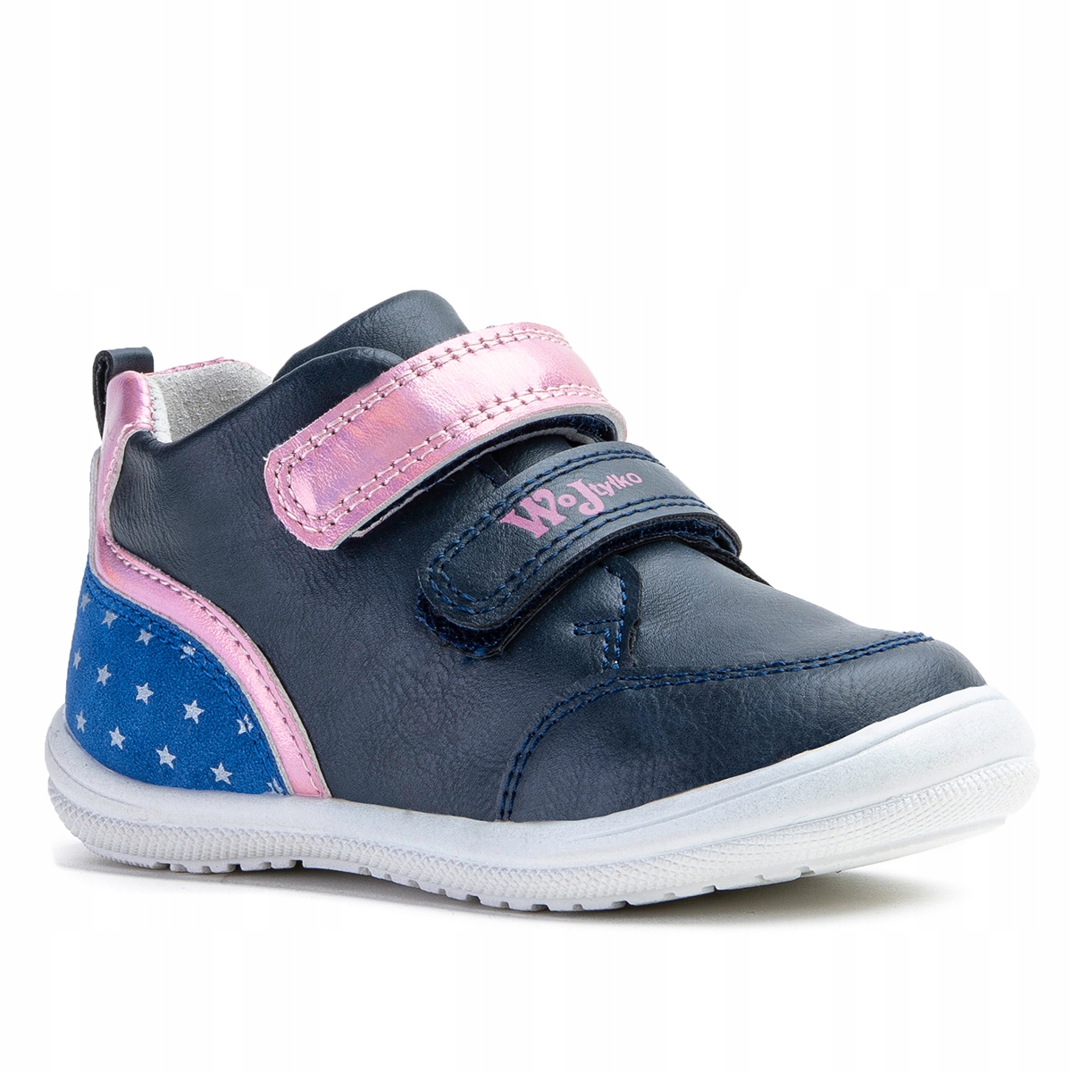 Półbuty trzewiki dziewczęce wkł.SKÓRA lekkie wygodne na RZEPY Wojtyłko