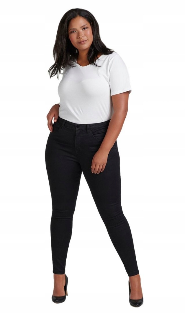 Zizzi Černé Klasické Pohodlné Kalhoty N78 305L 54