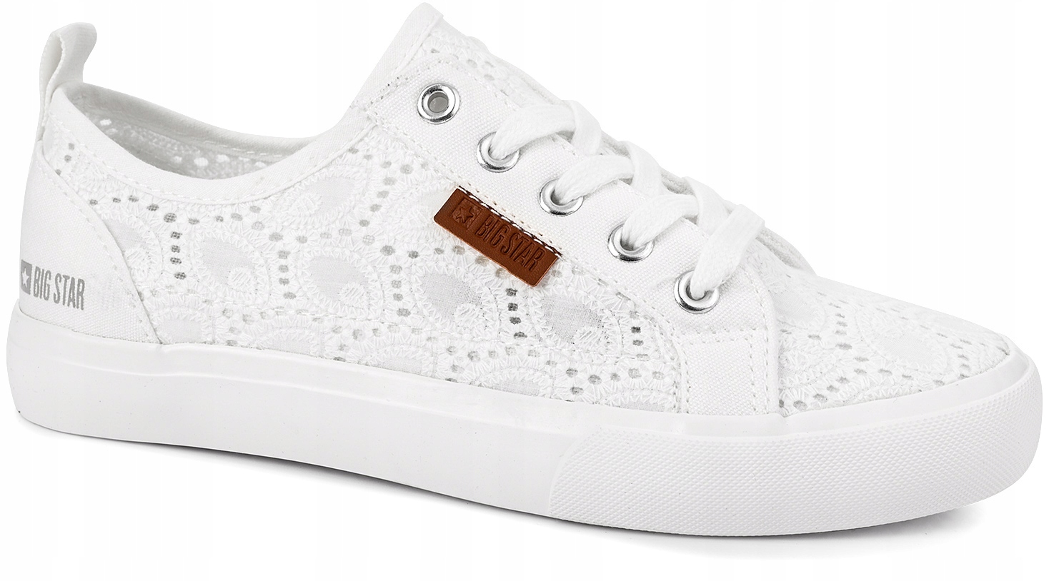Big Star Damskie Trampki Białe Koronkowe Ażurowe Przewiewne Koronka r. 39