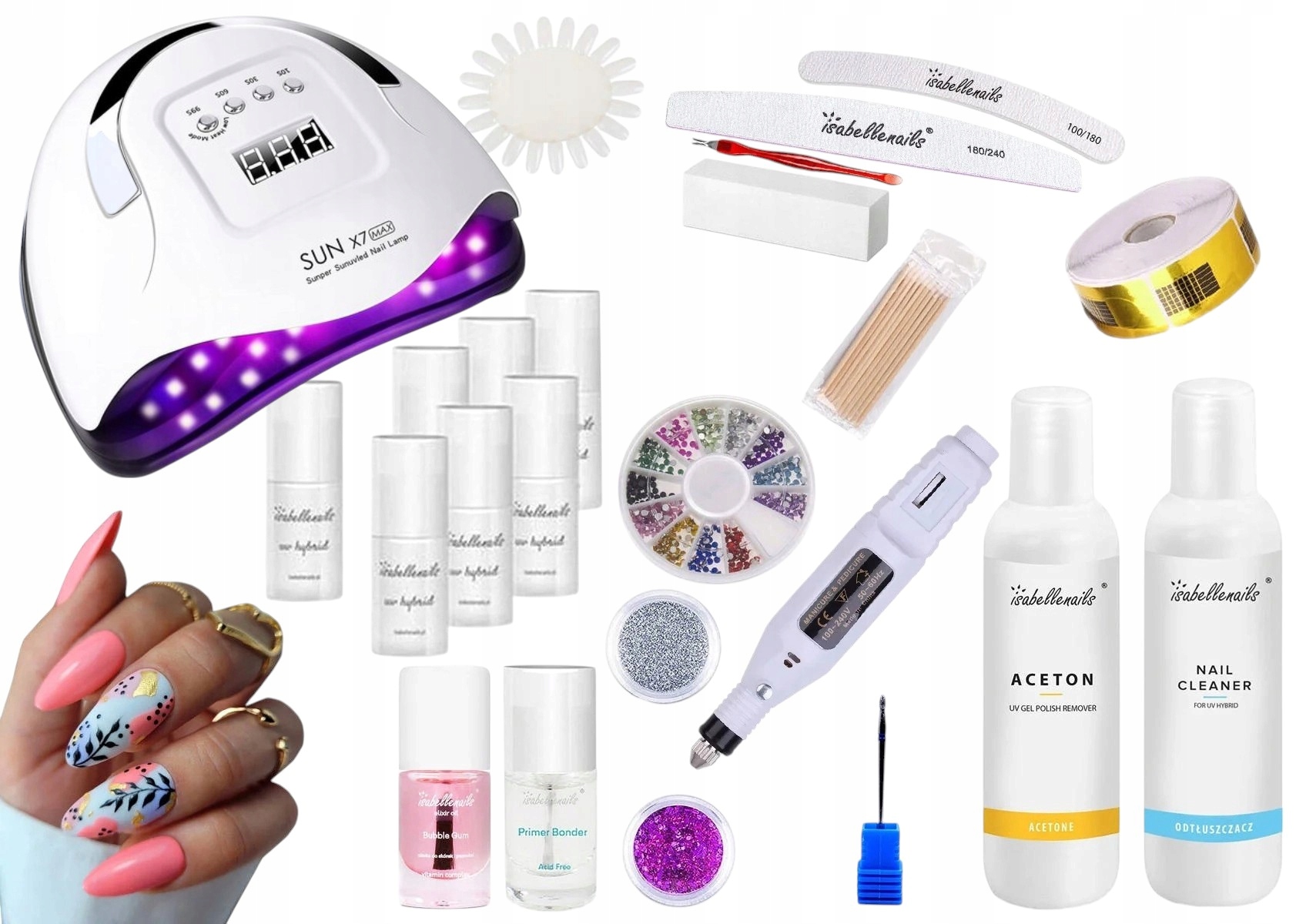 Sada Pro Hybridy Led Lampa Bruska Gel Bonus