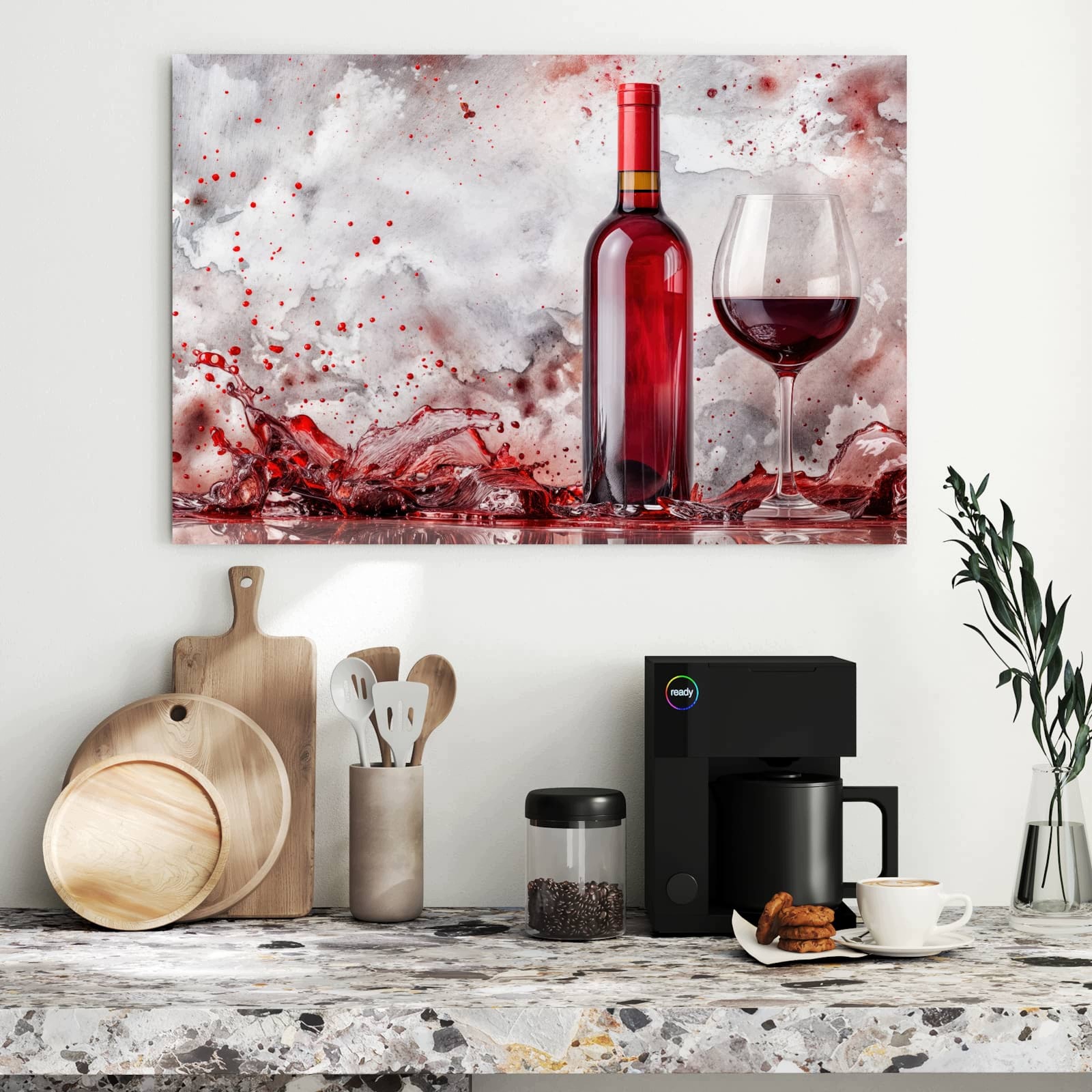 Magnetická tabule Červené víno Sklo 90 × 60 cm