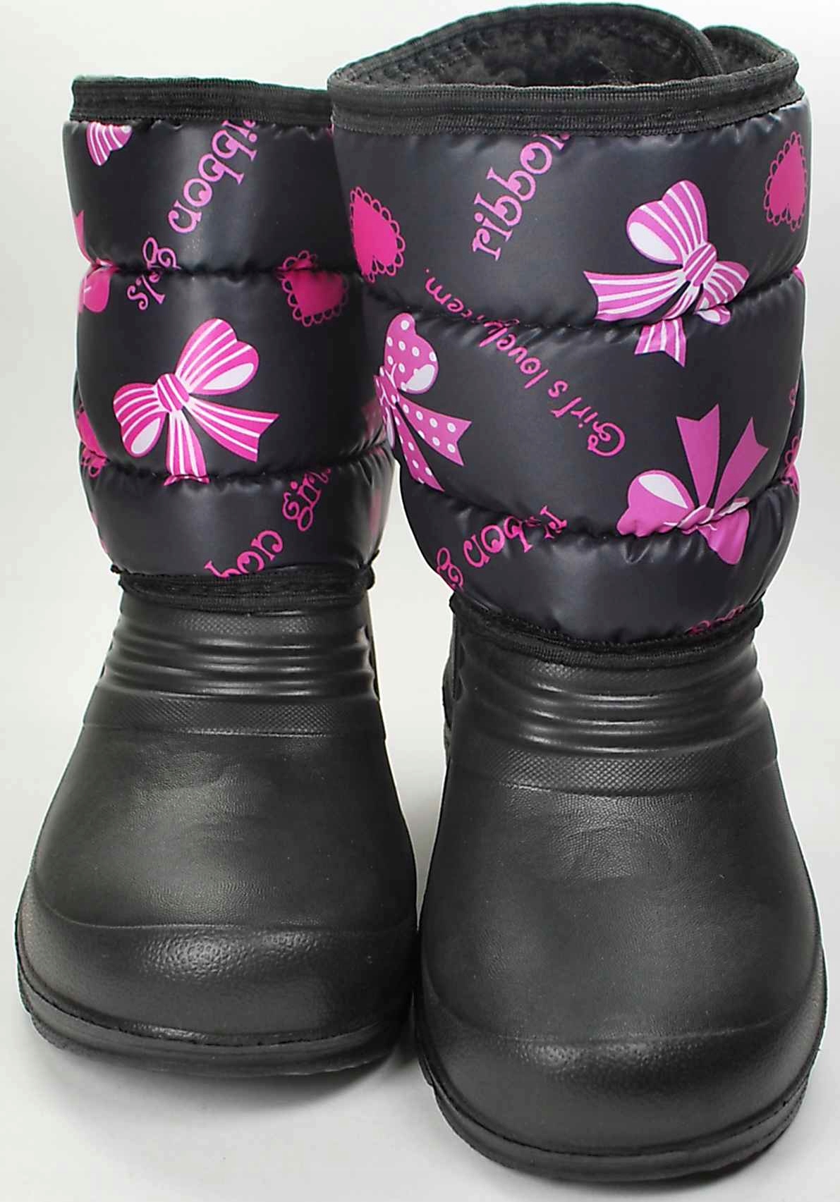 CZARNO RÓŻOWE ciepłe lekkie śniegowce na rzep r 33 Marka Inna marka