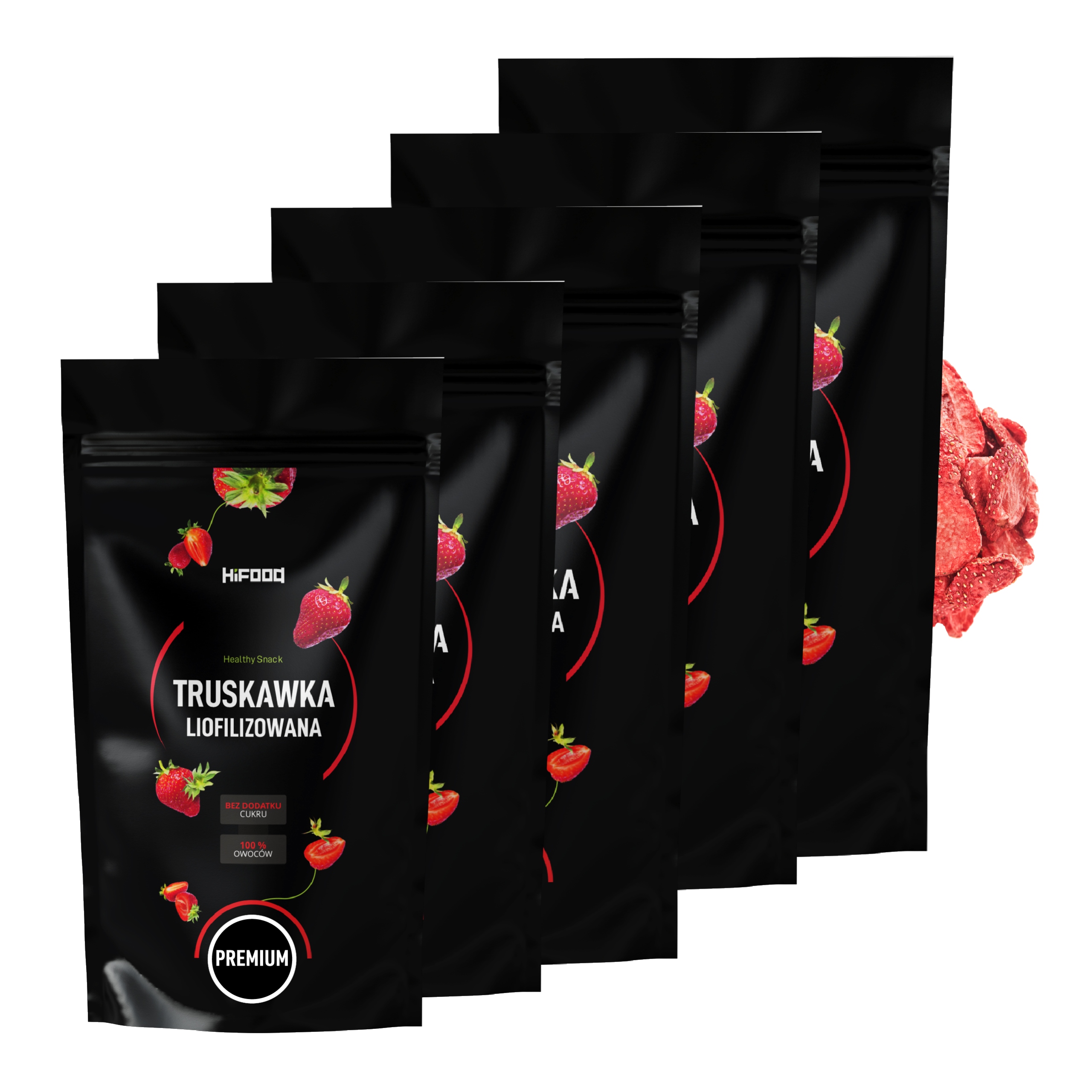 Truskawka Liofilizowana 100g x5 Pyszne Plastry truskawki 500g HiFOOD