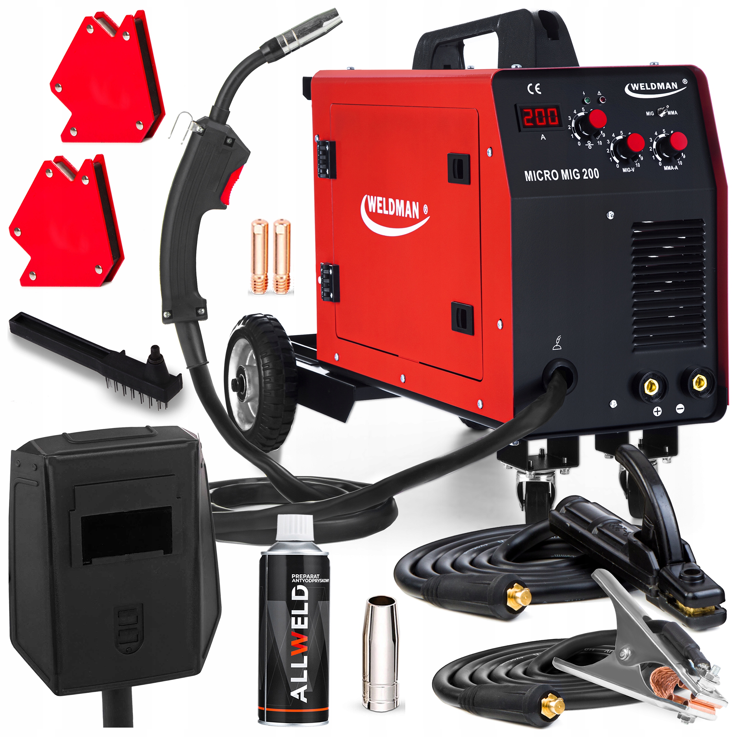 Svářečka Migomat Weldman Micro Mig 200 Mag Mma Hliník Igbt 200A 230V