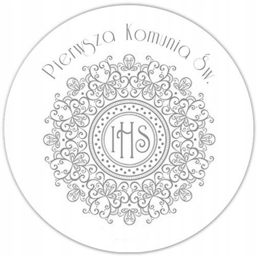 

Opłatek na tort komunijny Srebrny