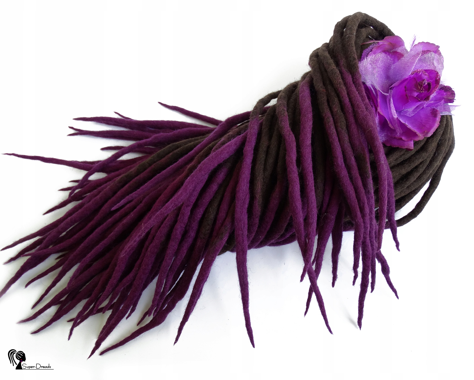 Vlněné pastelky Dredy, hnědé fialové, Fialkový Sen, 10 kusů