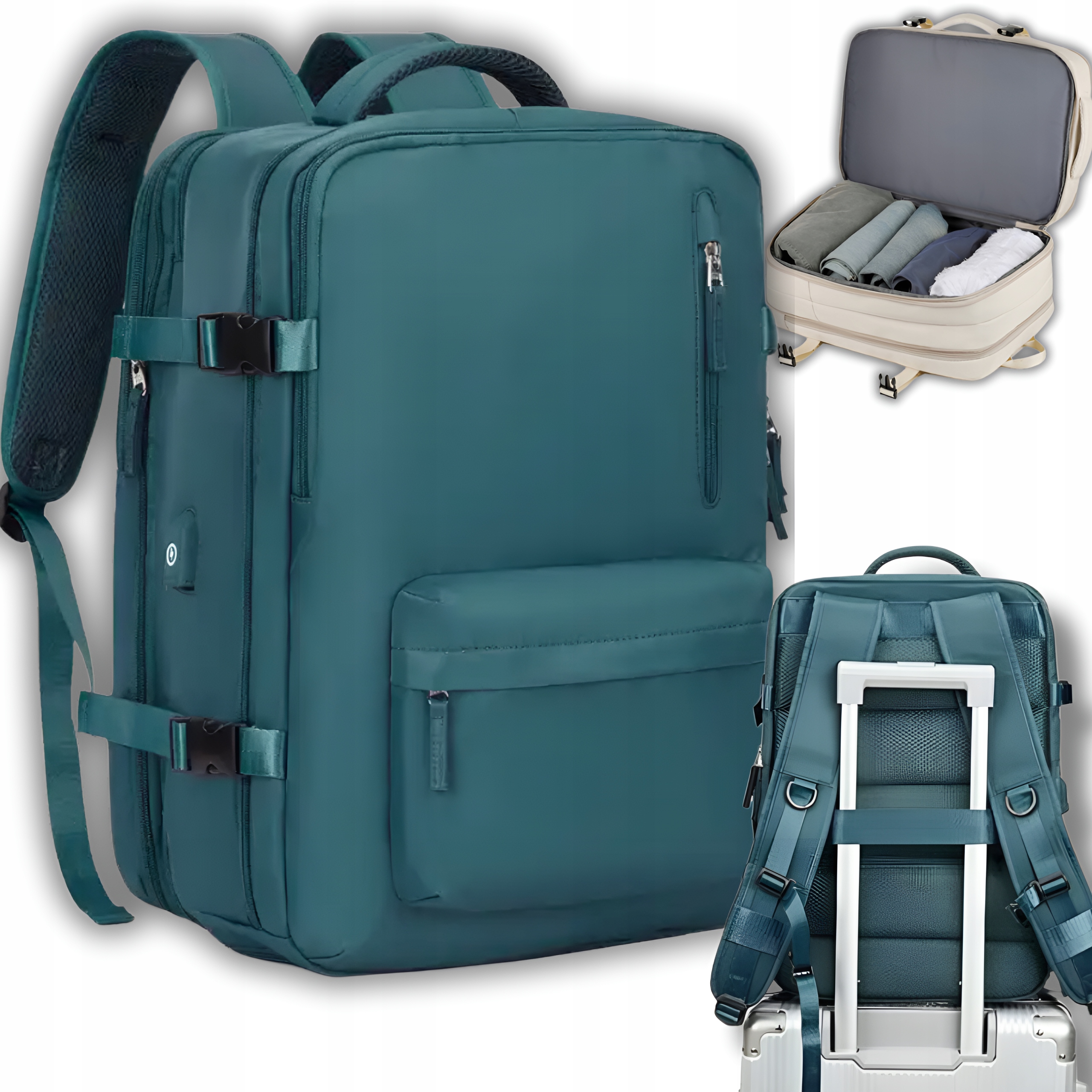 PLECAK WALIZKA PODRÓŻNY DO SAMOLOTU RYANAIR WIZZAIR BAGAŻ PODRĘCZNY 1T USB