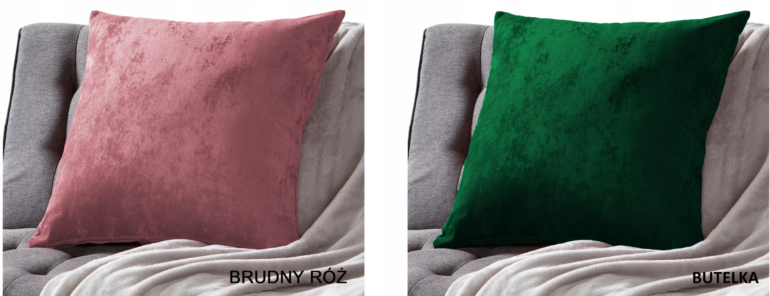 POSZEWKA NA PODUSZKĘ VELVET 50x50 WELWET WELUR Długość 50 cm