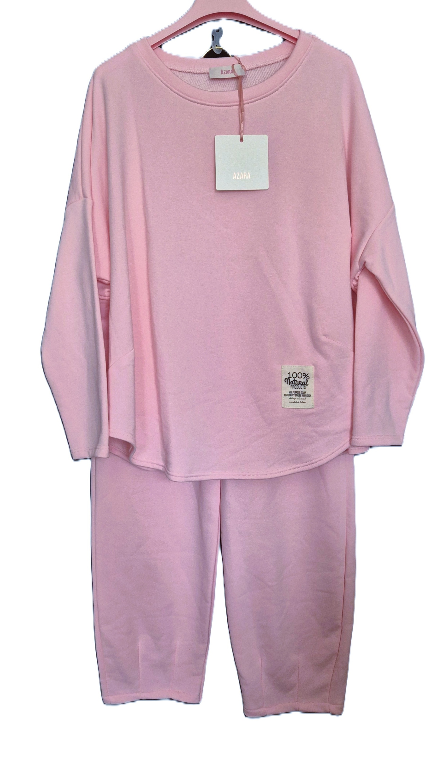 Teplákovka oversize Azara bavlna růžová, světle růžová, vel uni, M, L, XL,