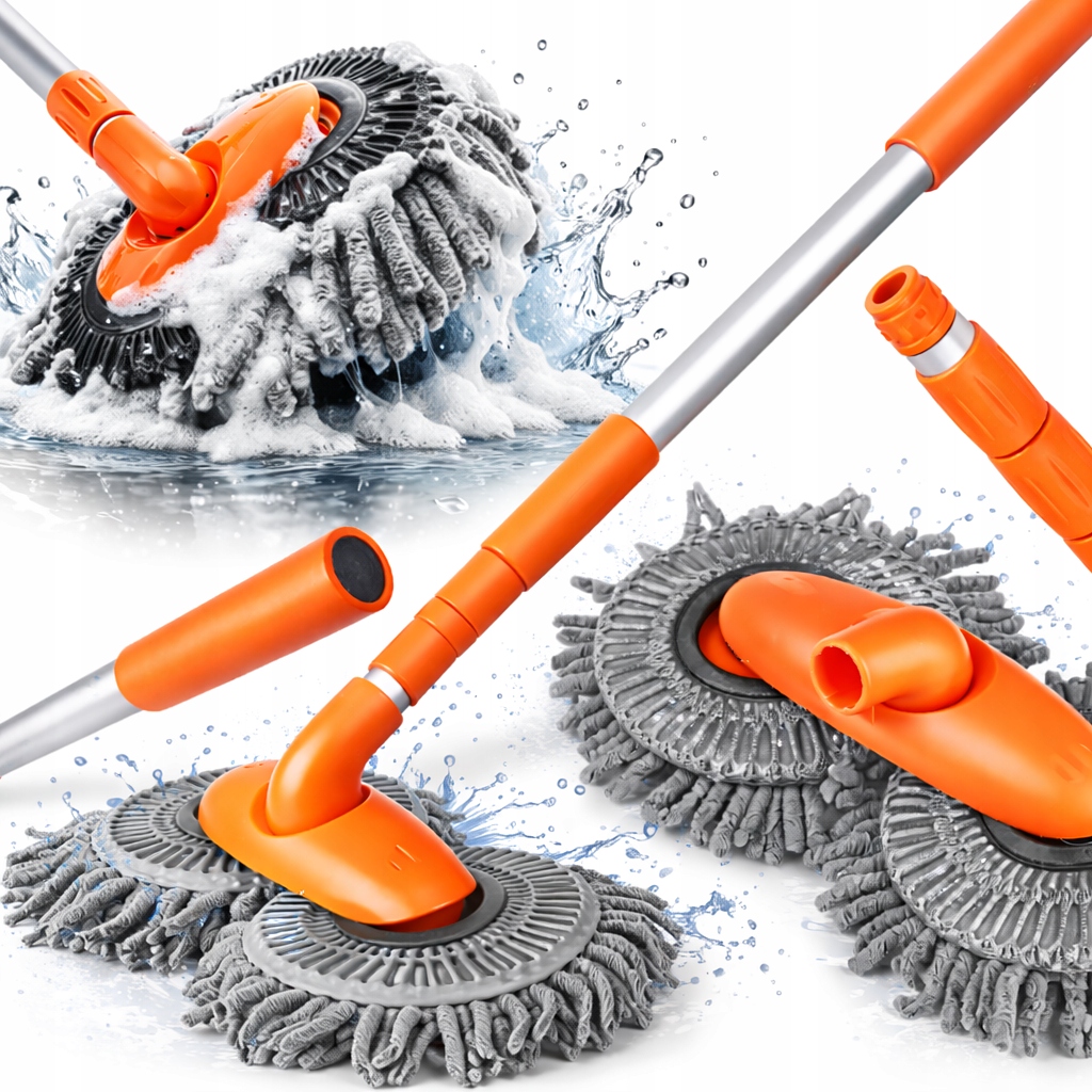 Szczotka Teleskopowa Do Mycia Samochodu Auta Obrotowa Z Mikrofibrą Do Auta