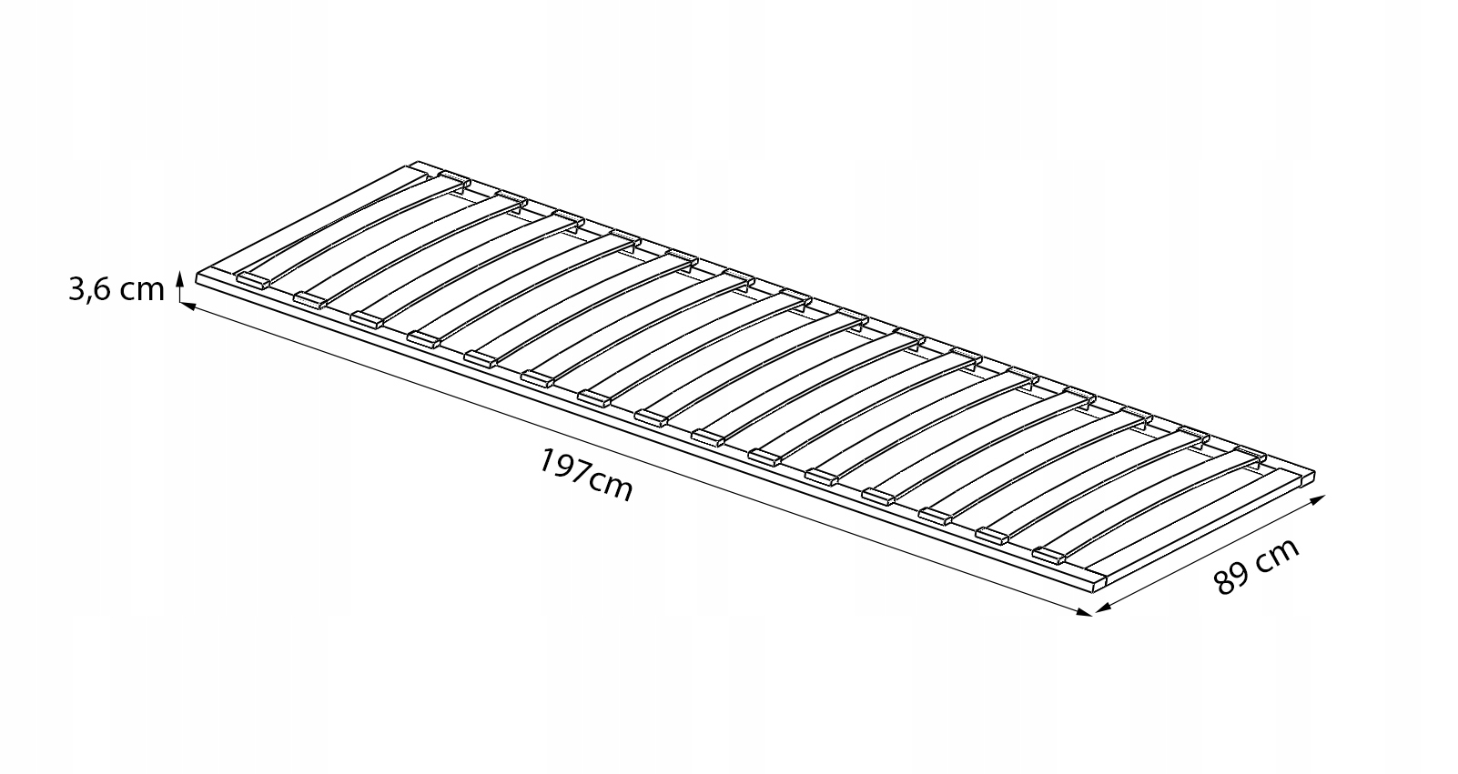 Stelaż do łóżka pod materac eko 90x200 płaski Rozmiar (cm) 90x200