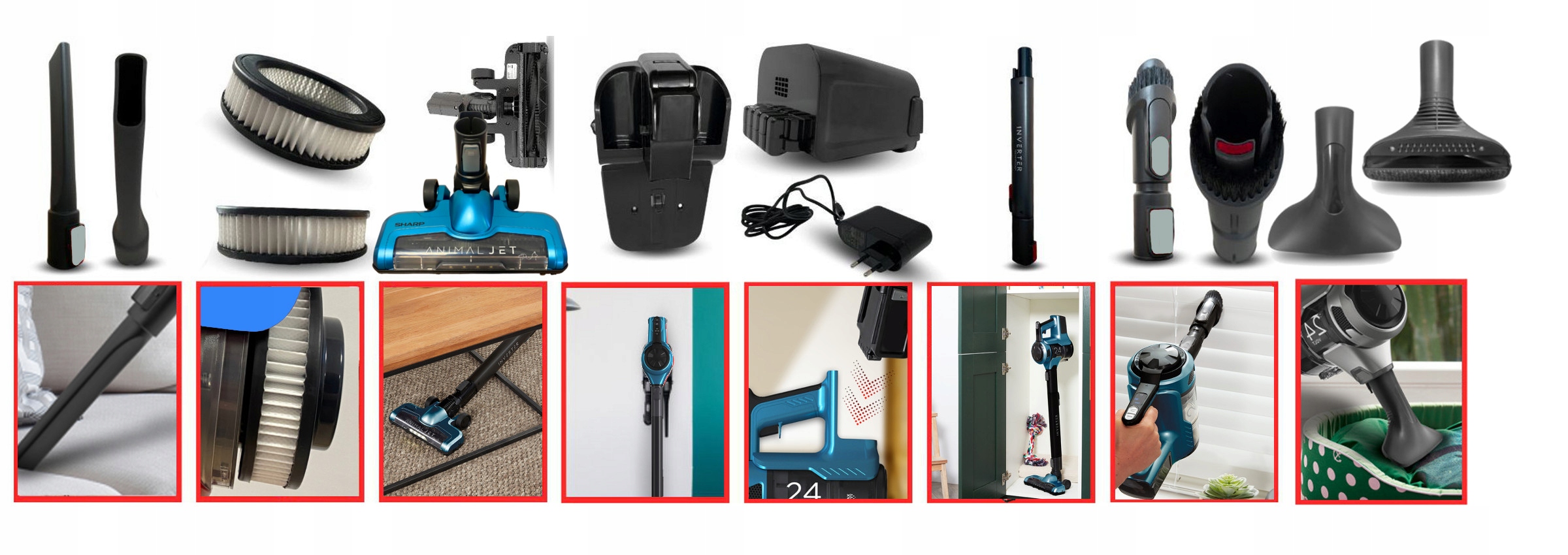 Odkurzacz bezprzewodowy SHARP SA-VP3501AQ 4w1 AKU BEZPRZEWODOWY + ebook Pojemność zbiornika na kurz 0.65 l