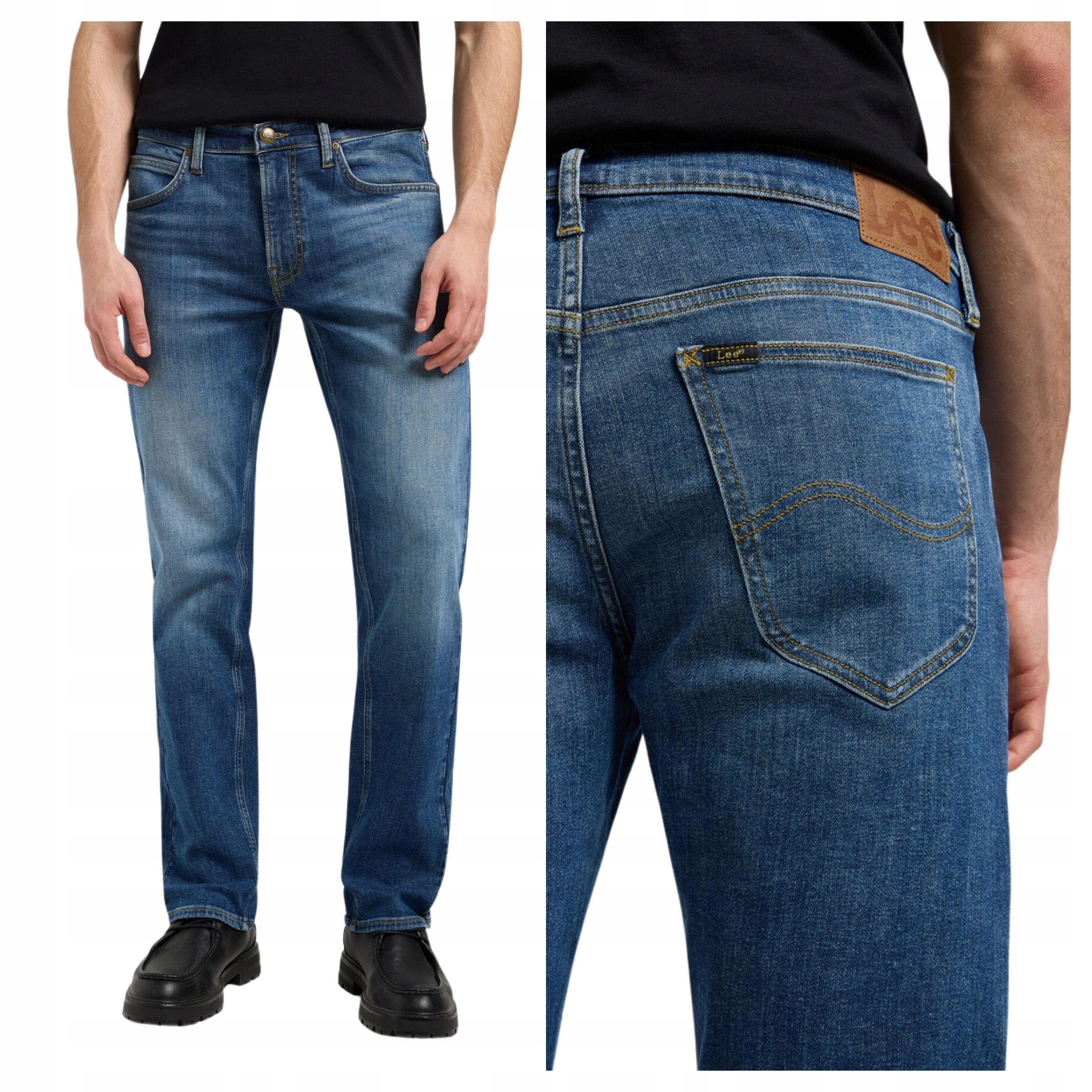 Pánské kalhoty Lee Brooklyn Straight Fit Jeans Modré Baxter W36 L30