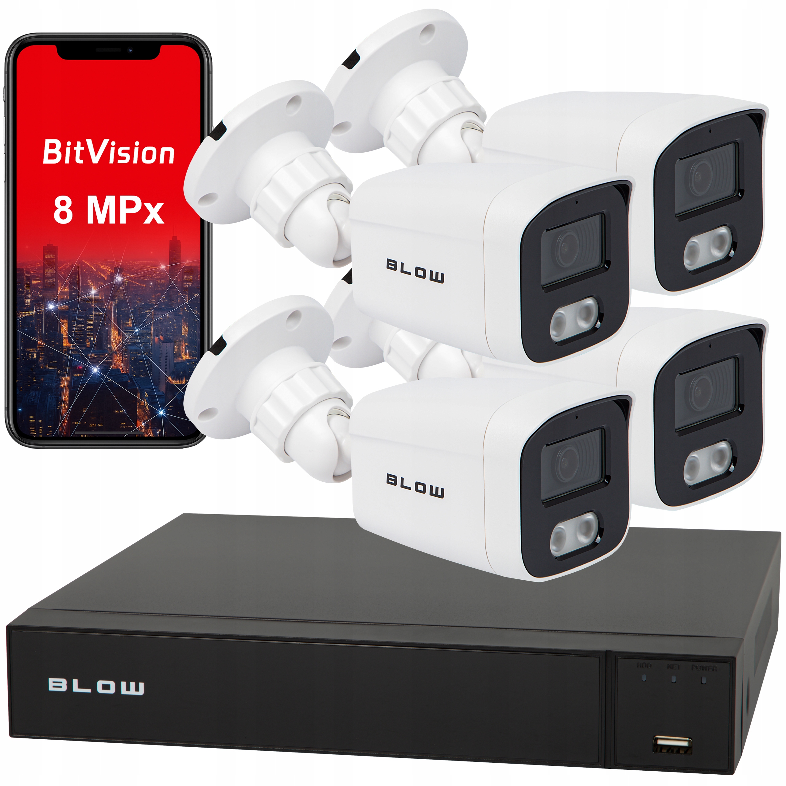 Záznamník Monitorování 8MP Analogový 16 Kanálový 16 Ip Bnc 4x Kamera 5MP