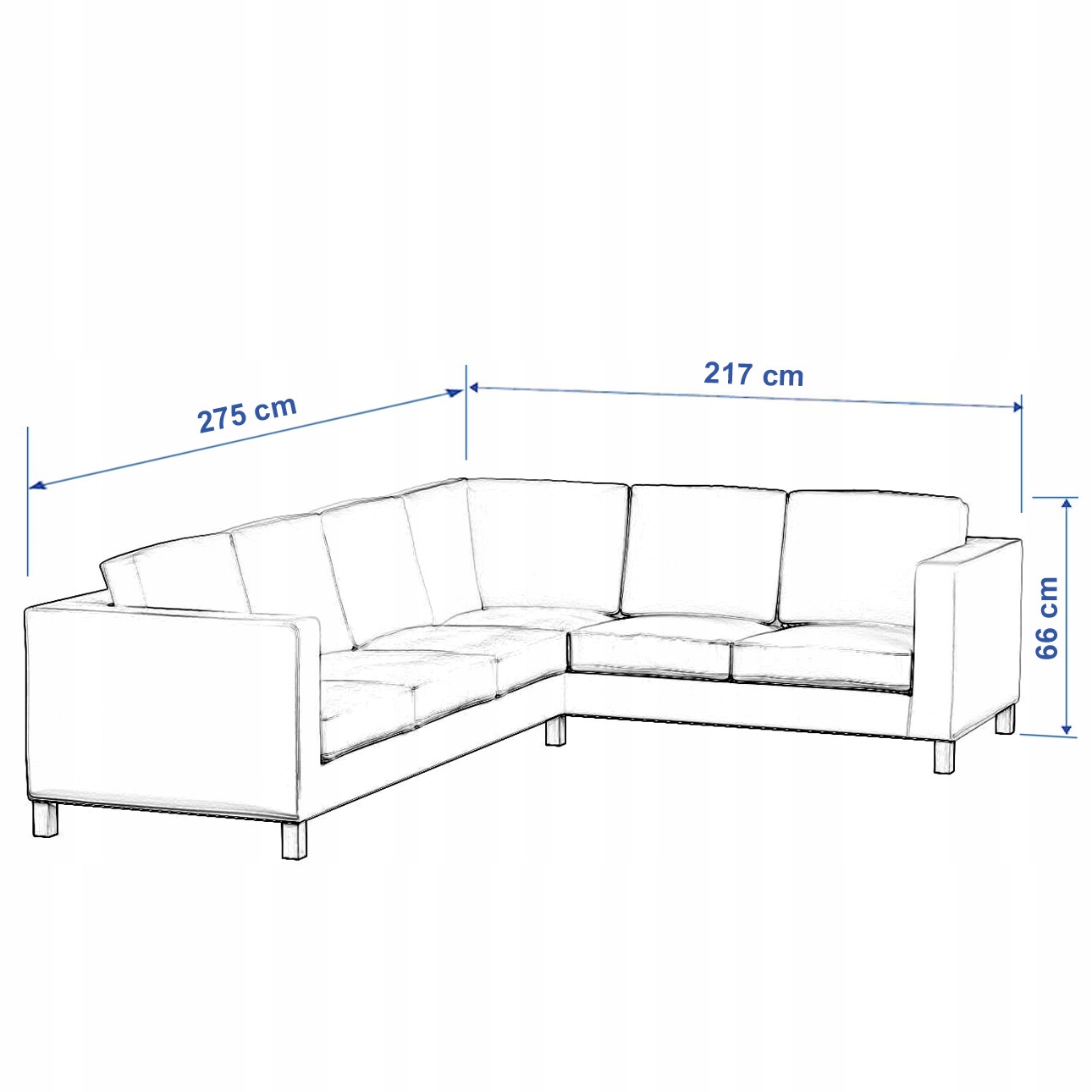 Potah na levostrannou rohovou pohovku Karlanda Ikea černý